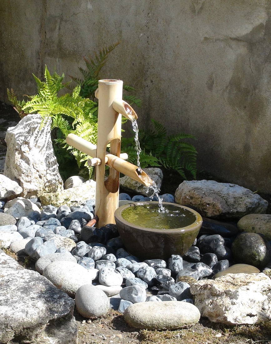 Ubbink Shishi Odoshi Fontaine cascade décoration de jardin en bambou Jeu d'eau